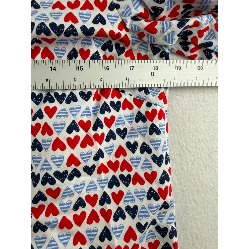 Talbots Womens Small Red Navy Blue Heart Print Cotton Button Down Shirt Blouse - Picture 6 of 9